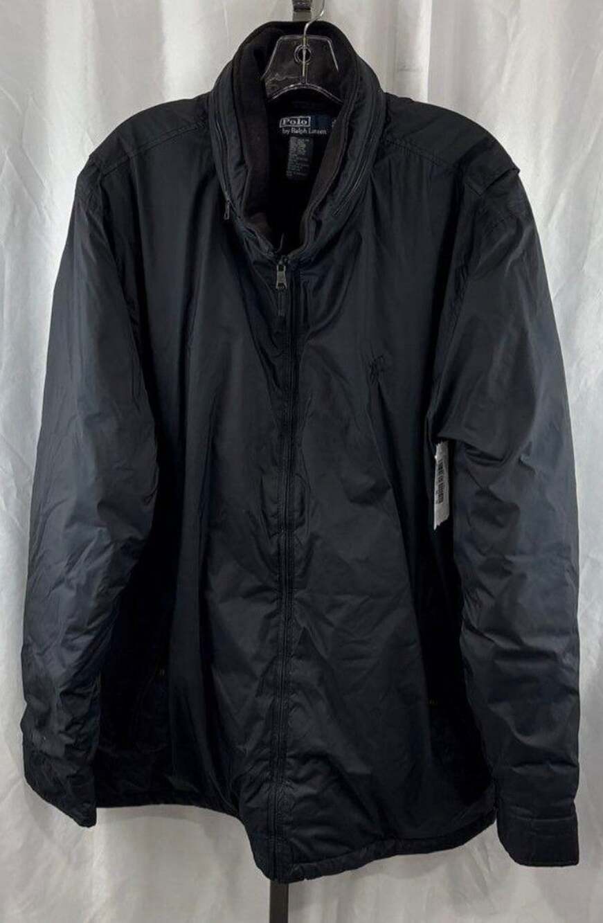 Polo By Ralph Lauren Jacket Size 2LT Black Full Zip Fleece Lined